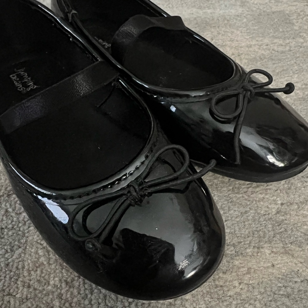 Toddler Girl Black Kids Shoes with Bow Detail - Jumping Beans